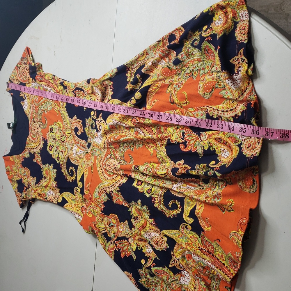 Lauren Ralph Lauren Fit and Flare Paisley JerseyKnit Midi Dress Size S Petite - Picture 10 of 15